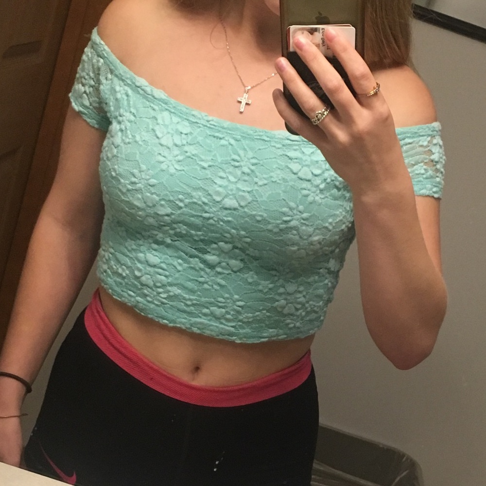 Blue crop top